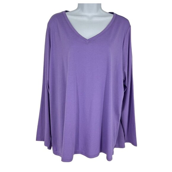 LOGO Principles Long Sleeve V-Neck The Tee T-Shirt Size 1X - Picture 1 of 5